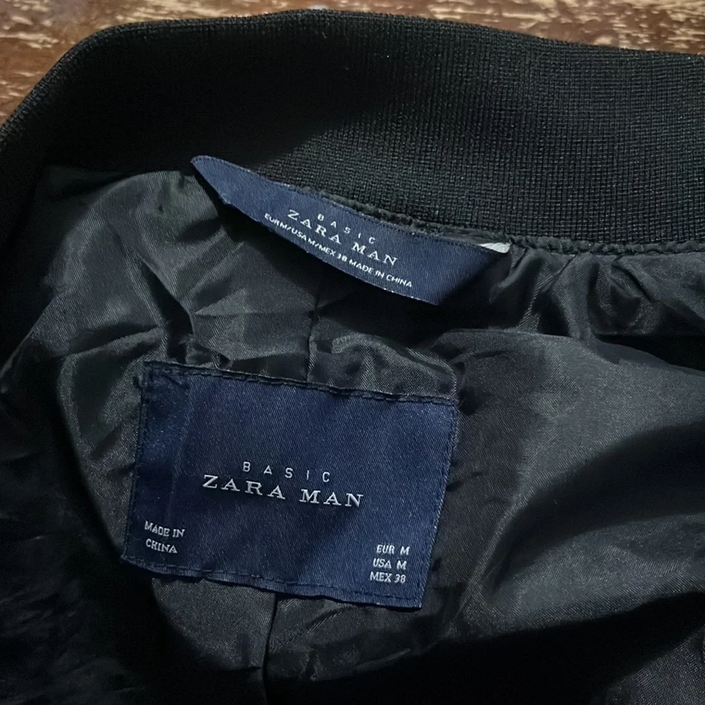 NWOT Zara Shiny Bomber Leather Jacket